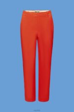 Esprit High-rise slim fit trousers Women Orange Red Trousers & Pants P0D0X270 - Image 5