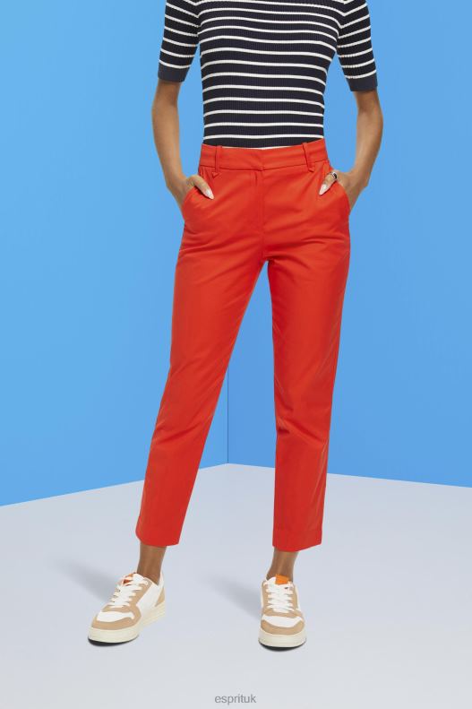 Esprit High-rise slim fit trousers Women Orange Red Trousers & Pants P0D0X270 - Image 1