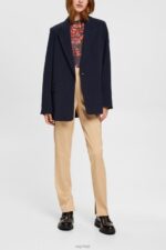 Esprit High-rise split hem trousers Women Cream Beige Trousers & Pants P0D0X326 - Image 2