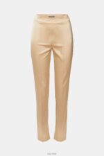 Esprit High-rise split hem trousers Women Cream Beige Trousers & Pants P0D0X326 - Image 5