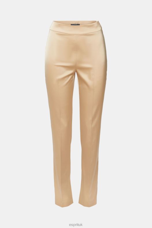 Esprit High-rise split hem trousers Women Cream Beige Trousers & Pants P0D0X326 - Image 5