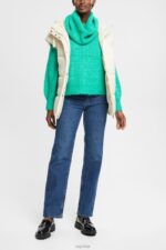 Esprit High-rise straight leg stretch jeans Women Blue Medium Wash Denim P0D0X337 - Image 2