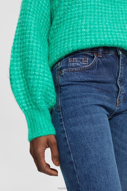 Esprit High-rise straight leg stretch jeans Women Blue Medium Wash Denim P0D0X337 - Image 3