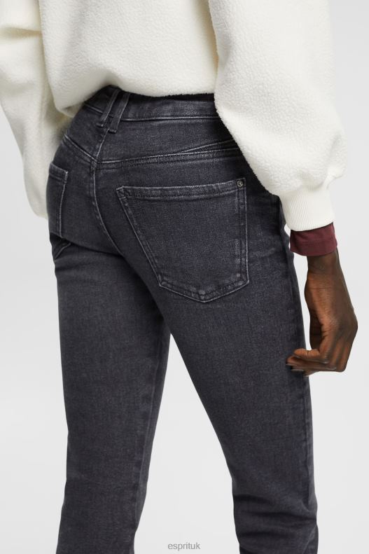 Esprit High-rise straight leg stretch jeans Women Grey Dark Wash Denim P0D0X328 - Image 3
