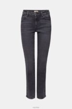 Esprit High-rise straight leg stretch jeans Women Grey Dark Wash Denim P0D0X328 - Image 5