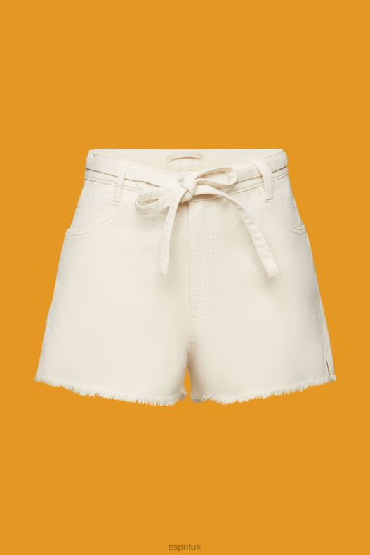 Esprit High Rise Tie Waist Denim Shorts Women Ice Shorts P0D0X56 - Image 5