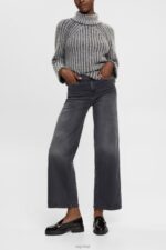 Esprit High-rise wide leg jeans Women Black Medium Wash Denim P0D0X449 - Image 2