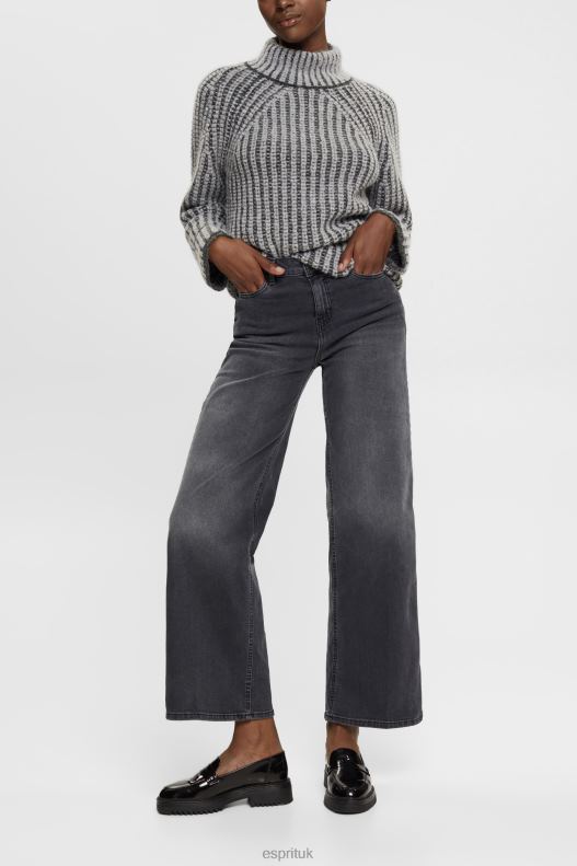 Esprit High-rise wide leg jeans Women Black Medium Wash Denim P0D0X449 - Image 2