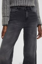 Esprit High-rise wide leg jeans Women Black Medium Wash Denim P0D0X449 - Image 3
