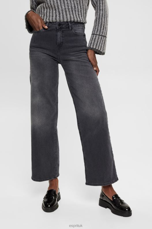 Esprit High-rise wide leg jeans Women Black Medium Wash Denim P0D0X449 - Image 1