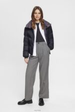 Esprit High rise wide leg trousers Women Anthracite Trousers & Pants P0D0X247 - Image 2