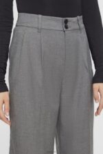 Esprit High rise wide leg trousers Women Anthracite Trousers & Pants P0D0X247 - Image 3