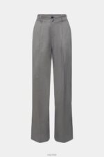 Esprit High rise wide leg trousers Women Anthracite Trousers & Pants P0D0X247 - Image 5