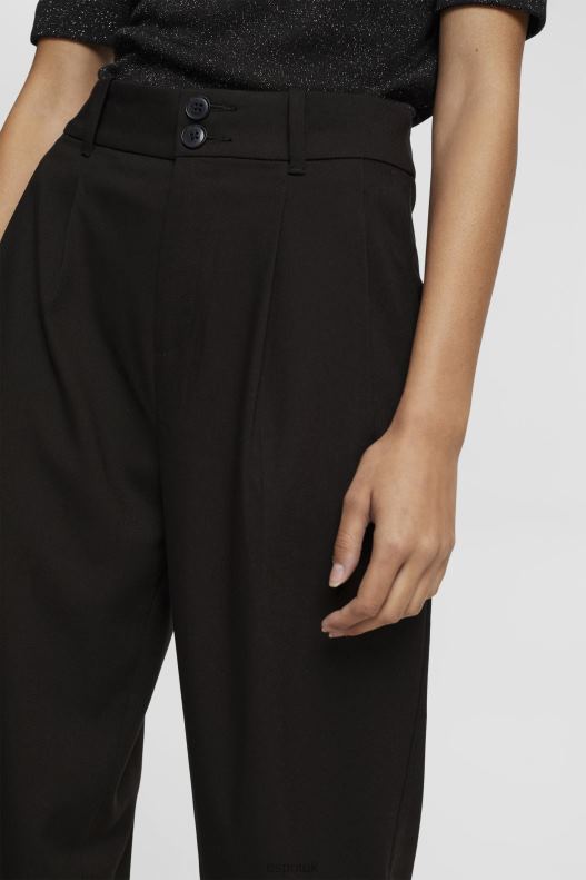 Esprit High rise wide leg trousers Women Black Trousers & Pants P0D0X246 - Image 3