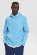 Esprit Hooded sweatshirt made of recycled material Men Turquoise Sweatshirts & Hoodies P0D0X682