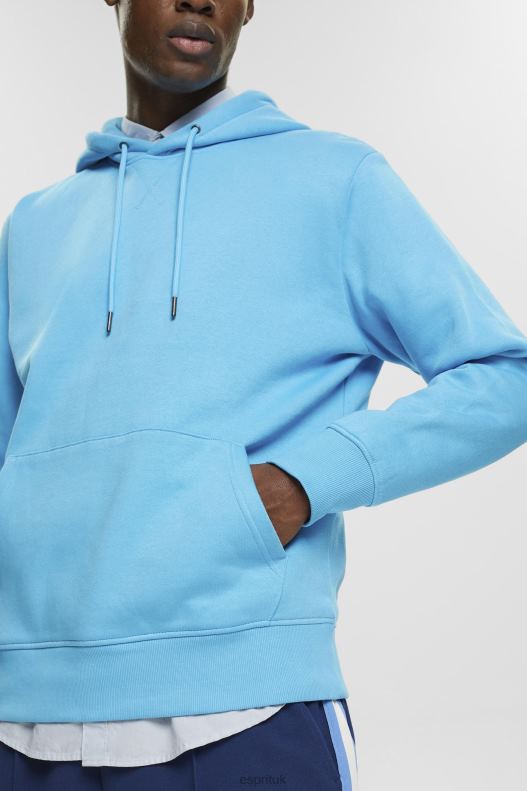Esprit Hooded sweatshirt made of recycled material Men Turquoise Sweatshirts & Hoodies P0D0X682 - Image 3