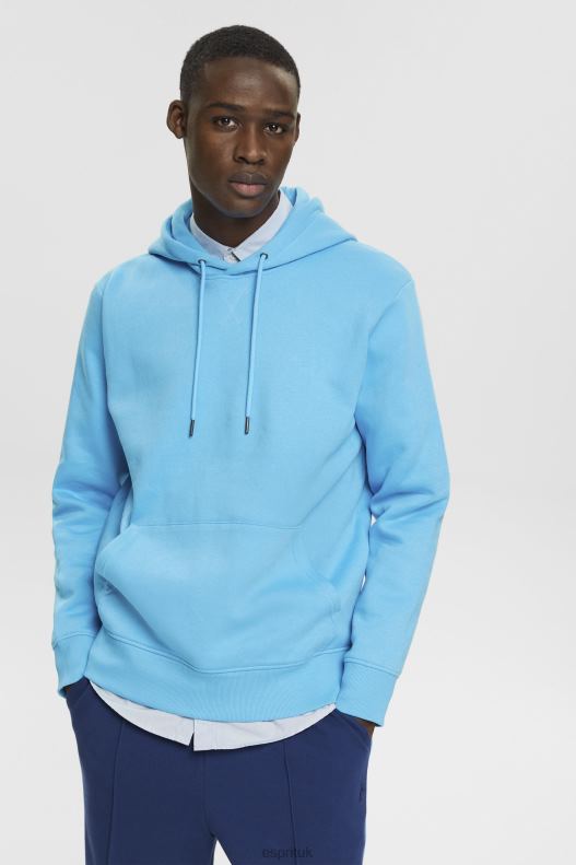 Esprit Hooded sweatshirt made of recycled material Men Turquoise Sweatshirts & Hoodies P0D0X682 - Image 1