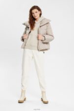 Esprit Hoodie with kangaroo pocket Women Light Taupe Sweatshirts & Hoodies P0D0X350 - Image 2