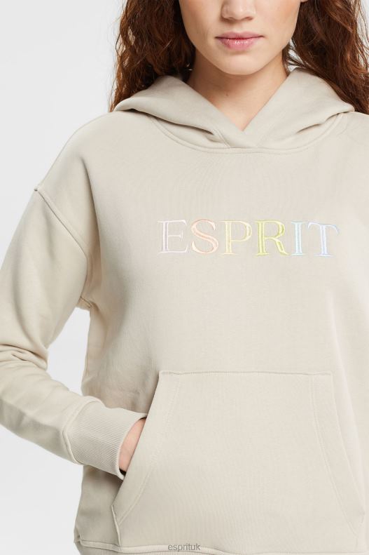 Esprit Hoodie with kangaroo pocket Women Light Taupe Sweatshirts & Hoodies P0D0X350 - Image 3