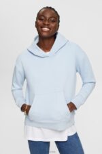 Esprit Hoodie with kangaroo pocket Women Pastel Blue Sweatshirts & Hoodies P0D0X351