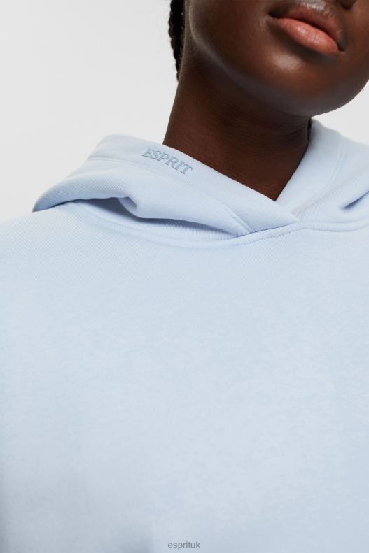 Esprit Hoodie with kangaroo pocket Women Pastel Blue Sweatshirts & Hoodies P0D0X351 - Image 3