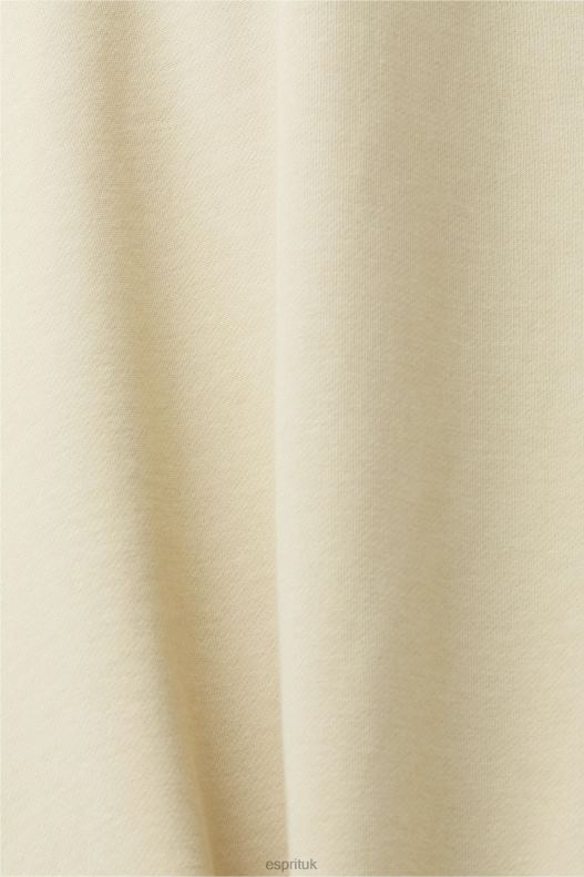 Esprit Hoodie with logo chest print Men Beige Sweatshirts & Hoodies P0D0X639 - Image 4
