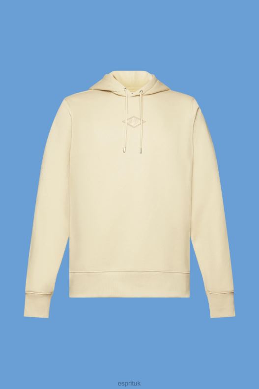 Esprit Hoodie with logo chest print Men Beige Sweatshirts & Hoodies P0D0X639 - Image 5