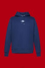 Esprit Hoodie with logo chest print Men Ink Sweatshirts & Hoodies P0D0X641 - Image 5
