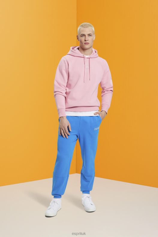 Esprit Hoodie with logo chest print Men Pink Sweatshirts & Hoodies P0D0X642 - Image 2