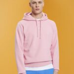 Esprit Hoodie with logo chest print Men Pink Sweatshirts & Hoodies P0D0X642