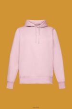 Esprit Hoodie with logo chest print Men Pink Sweatshirts & Hoodies P0D0X642 - Image 5