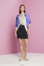 Esprit Jeans mini skirt with an asymmetric waistband Women Black Medium Wash Skirts P0D0X206 - Image 2