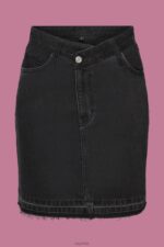 Esprit Jeans mini skirt with an asymmetric waistband Women Black Medium Wash Skirts P0D0X206 - Image 5