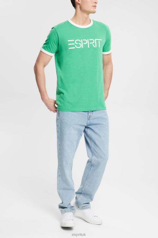 Esprit Jersey logo print T-shirt Men Green T-Shirts P0D0X950 - Image 2