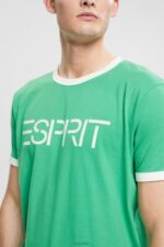 Esprit Jersey logo print T-shirt Men Green T-Shirts P0D0X950 - Image 3