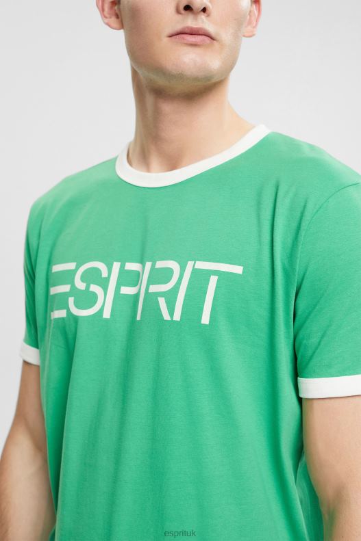 Esprit Jersey logo print T-shirt Men Green T-Shirts P0D0X950 - Image 3
