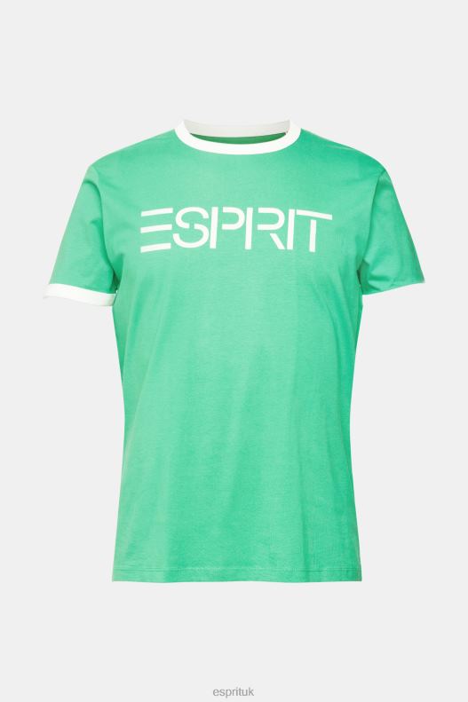 Esprit Jersey logo print T-shirt Men Green T-Shirts P0D0X950 - Image 5