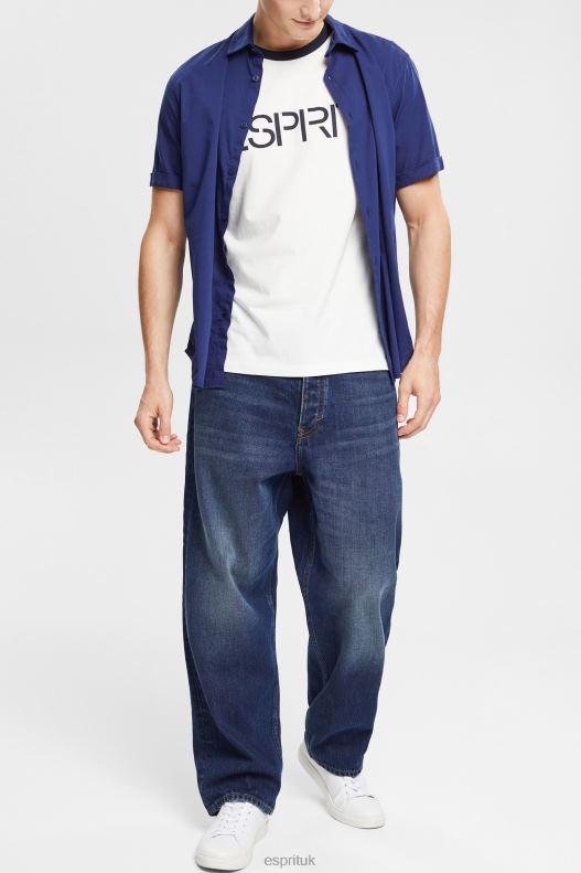 Esprit Jersey logo print T-shirt Men Off White T-Shirts P0D0X949 - Image 2
