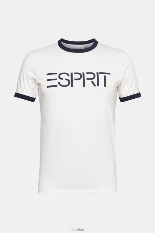 Esprit Jersey logo print T-shirt Men Off White T-Shirts P0D0X949 - Image 5