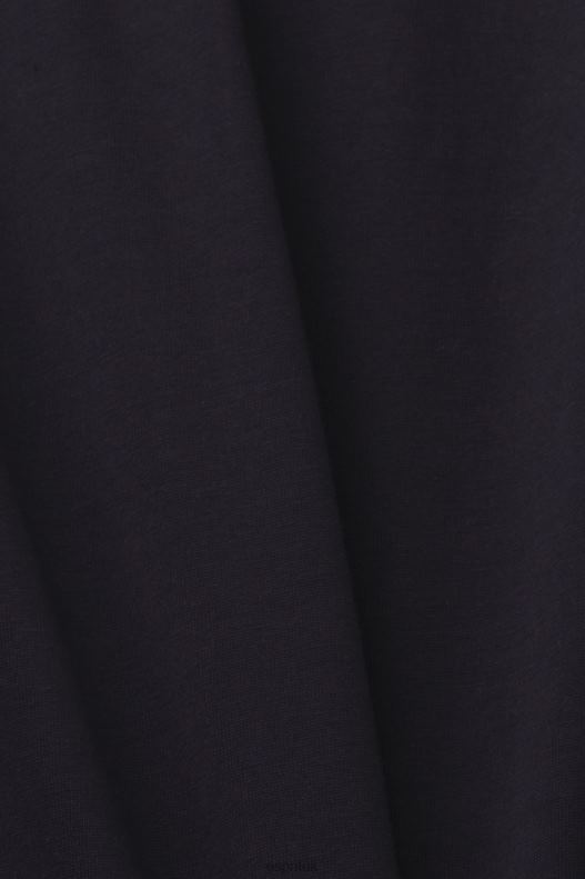 Esprit Jersey logo T-shirt, 100% cotton Men Black T-Shirts P0D0X733 - Image 4