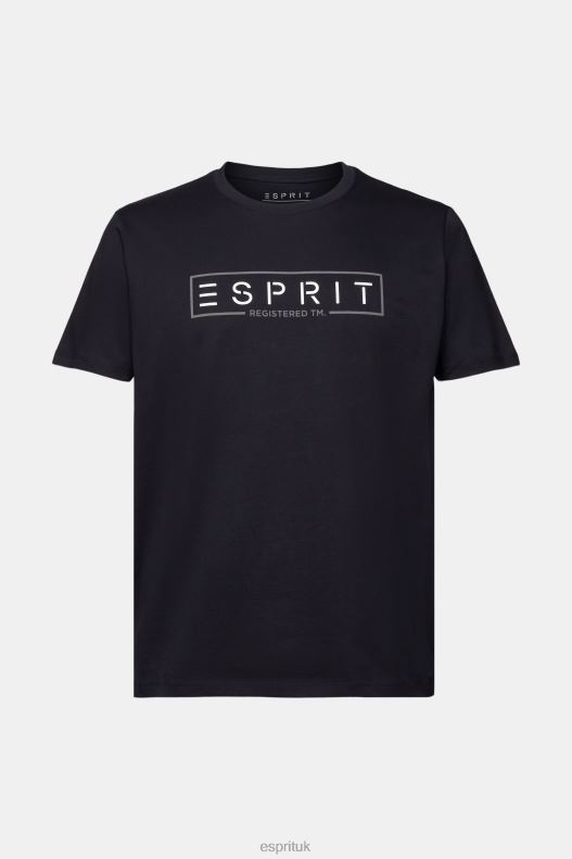 Esprit Jersey logo T-shirt, 100% cotton Men Black T-Shirts P0D0X733 - Image 5