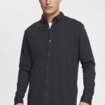 Esprit Jersey long sleeve, 100% cotton Men Black Shirts P0D0X679