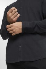 Esprit Jersey long sleeve, 100% cotton Men Black Shirts P0D0X679 - Image 3