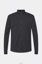 Esprit Jersey long sleeve, 100% cotton Men Black Shirts P0D0X679 - Image 5