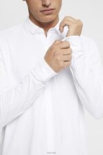 Esprit Jersey long sleeve, 100% cotton Men White Shirts P0D0X680 - Image 3
