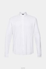 Esprit Jersey long sleeve, 100% cotton Men White Shirts P0D0X680 - Image 5