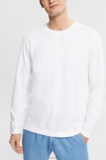 Esprit Jersey long sleeve top Men White Long Sleeve P0D0X947