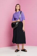 Esprit Jersey midi skirt, sustainable cotton Women Black Skirts P0D0X43 - Image 2