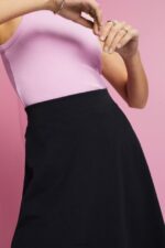 Esprit Jersey midi skirt, sustainable cotton Women Black Skirts P0D0X43 - Image 3