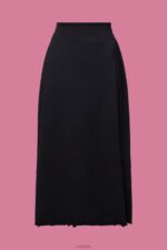 Esprit Jersey midi skirt, sustainable cotton Women Black Skirts P0D0X43 - Image 5